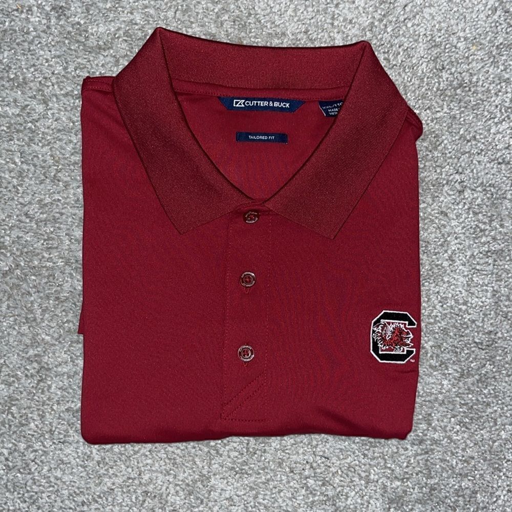 NEW $85 Red Cutter Buck South Carolina Gamecocks Golf polo shirt XXL tailoredfit